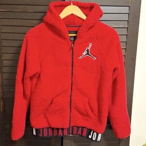 JORDAN BOYS JUMPMAN SHERPA FLEECE ZIP HOODIE BIG KID LARGE